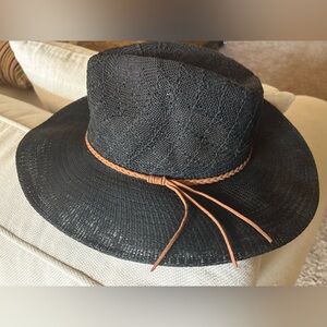Tahari Black Rimmed Sun Western Hat